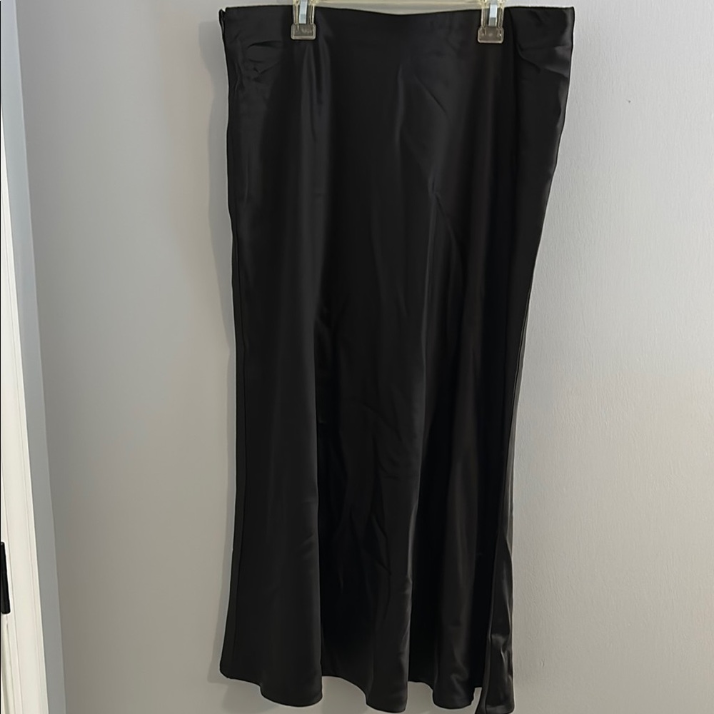 Elegant Black Satin Skirt